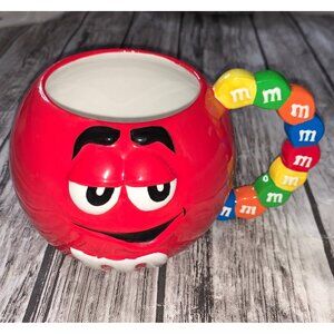 Red M&M Candy Handle Coffee Mug 14oz